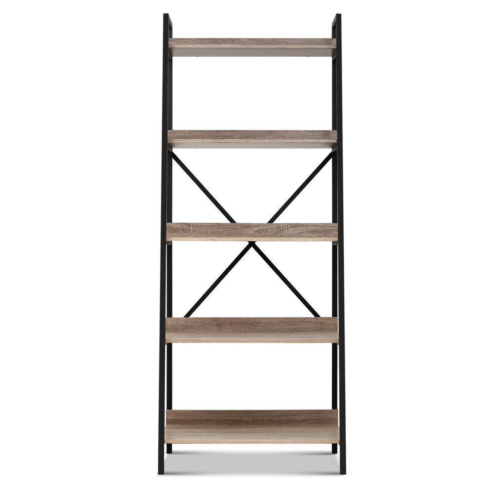 Bookshelf 5 Tiers - Nor Black And Oak