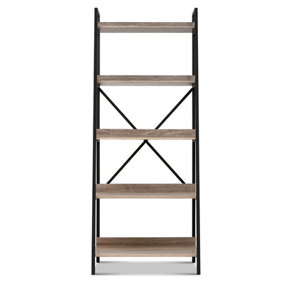 Bookshelf 5 Tiers - Nor Black And Oak