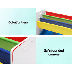 Kids Bookshelf Toy Storage Box Organizer Bookcase 3 Tiers