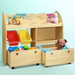 3 Tiers Kids Bookshelf Storage Children Bookcase Toy Box Organiser Display