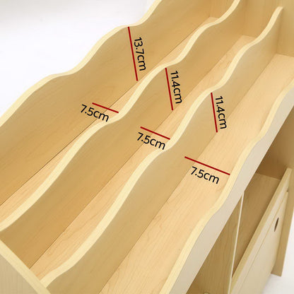 Sleek Kids Bookshelf with Toy Storage - 3 Tiers