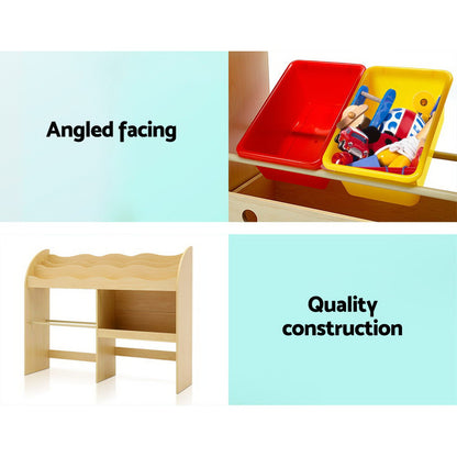 Sleek Kids Bookshelf with Toy Storage - 3 Tiers