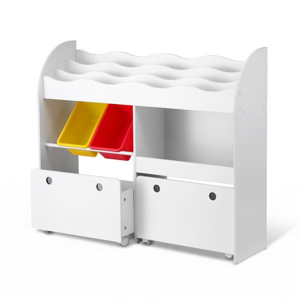  3 Tiers Kids Bookshelf Storage Children Bookcase Toy Box Organiser