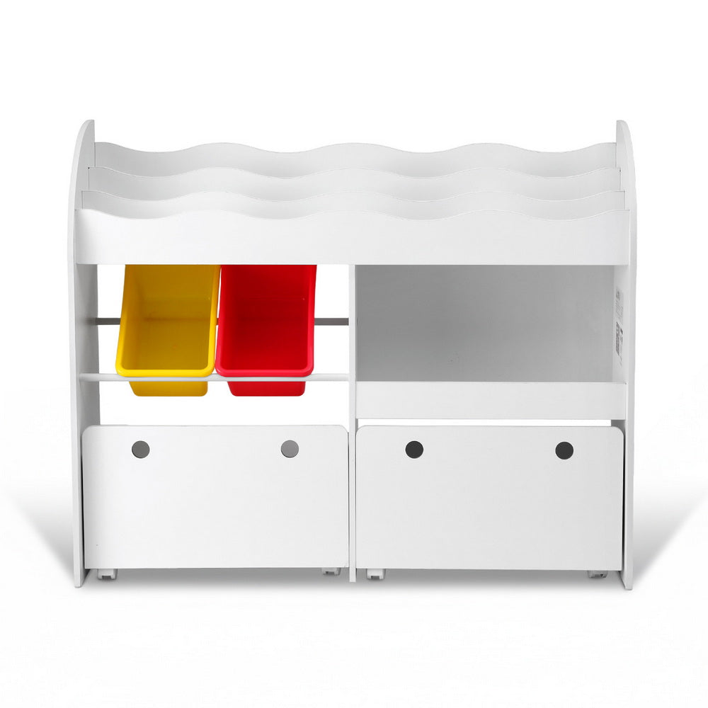 3 Tiers Kids Bookshelf Storage Children Bookcase Toy Box Organiser