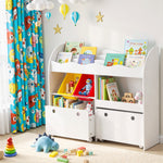 3 Tiers Kids Bookshelf Storage Children Bookcase Toy Box Organiser
