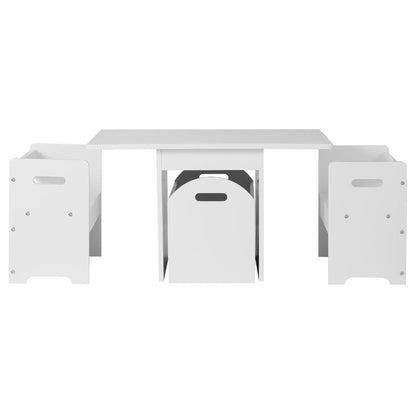 3Pcs Kids Table And Chairs Set Storage Toys Play Activity Desk