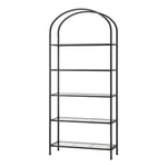 5 Tier Industrial Bookcase Glass Shelves | HomeAndLiving