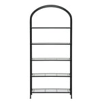 5 Tier Industrial Bookcase Glass Shelves | HomeAndLiving