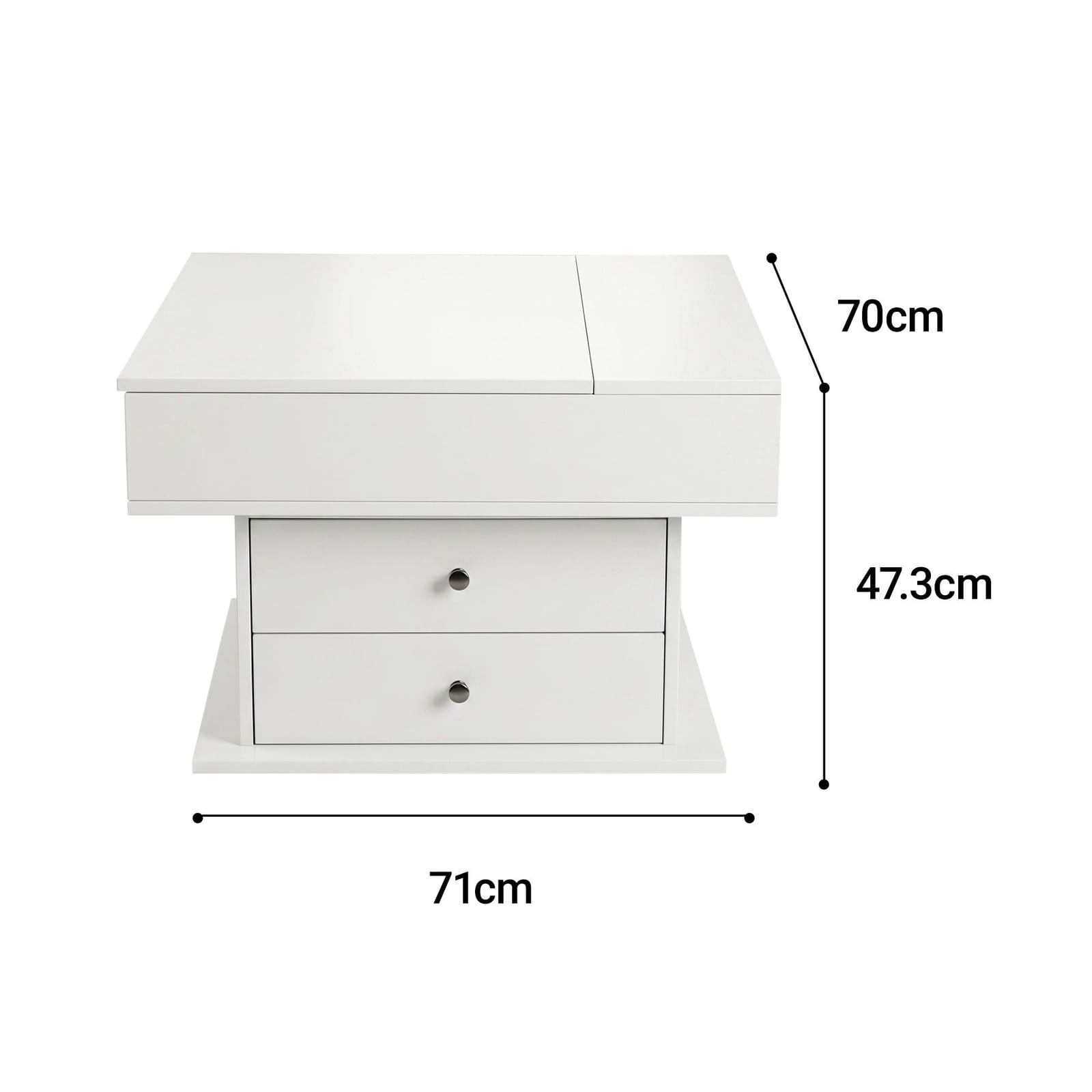 Lift Top Coffee Table Hidden Storage White | HomeAndLiving - 4