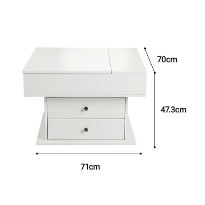 Lift Top Coffee Table Hidden Storage White | HomeAndLiving - 4