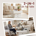 Lift Top Coffee Table Hidden Storage White | HomeAndLiving