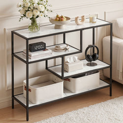 Console Table Marble Effect 4-Tier Hallway White | Home & Living