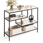 Console Table Marble Effect 4-Tier Hallway White | Home & Living