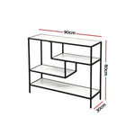 Console Table Marble Effect 4-Tier Hallway White | Home & Living