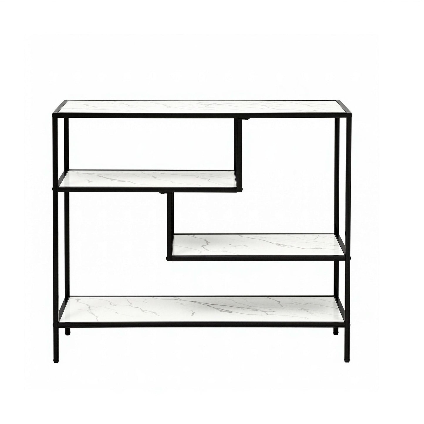 Console Table Marble Effect 4-Tier Hallway White | Home & Living - 5