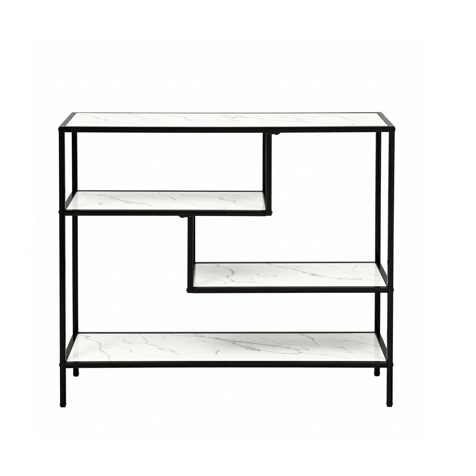 Console Table Marble Effect 4-Tier Hallway White | Home & Living - 5