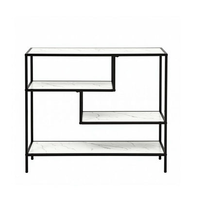 Console Table Marble Effect 4-Tier Hallway White | Home & Living - 5