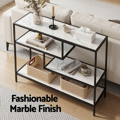 Console Table Marble Effect 4-Tier Hallway White | Home & Living - 6