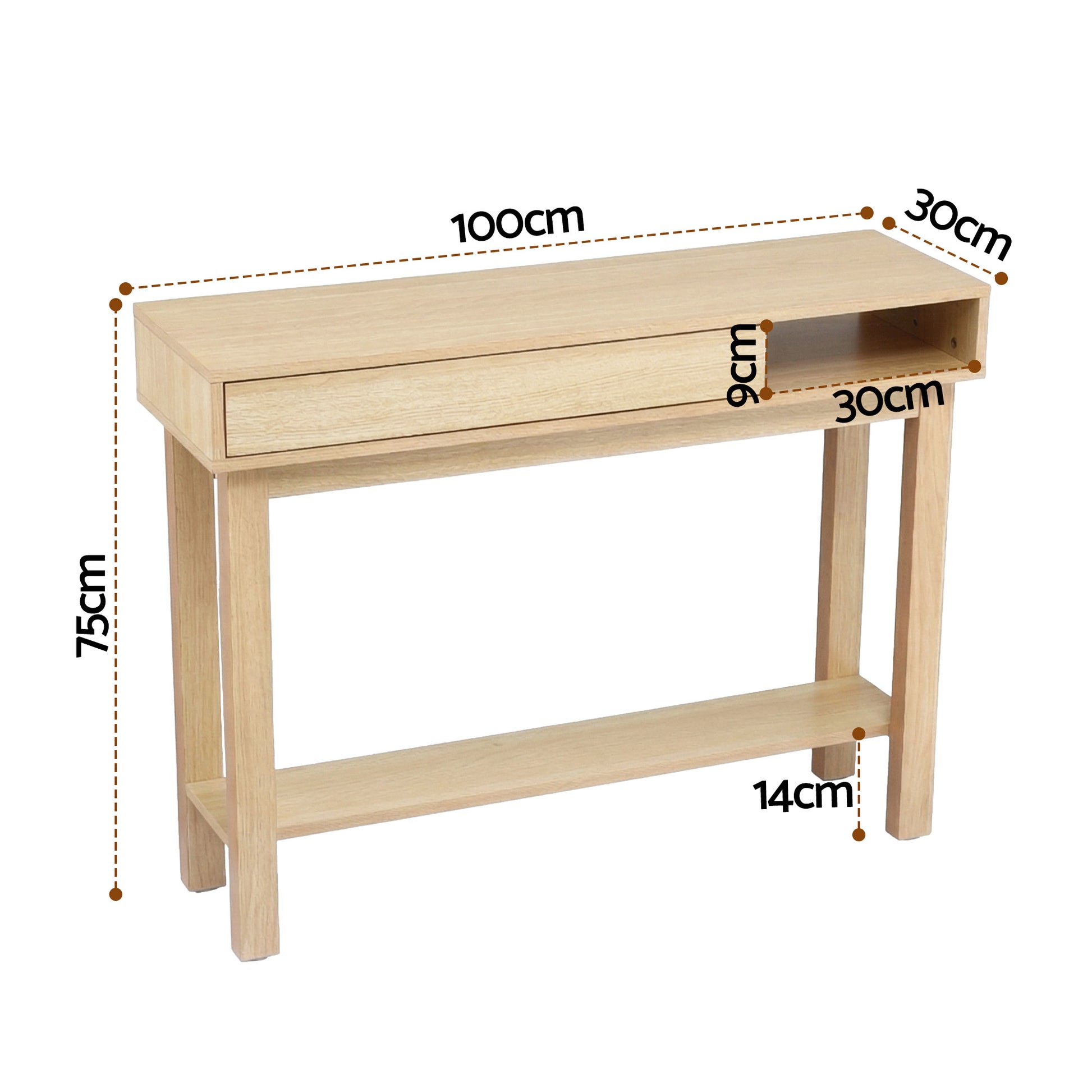 Console Table Hallway Drawer Shelf 100cm | HomeAndLiving - 3
