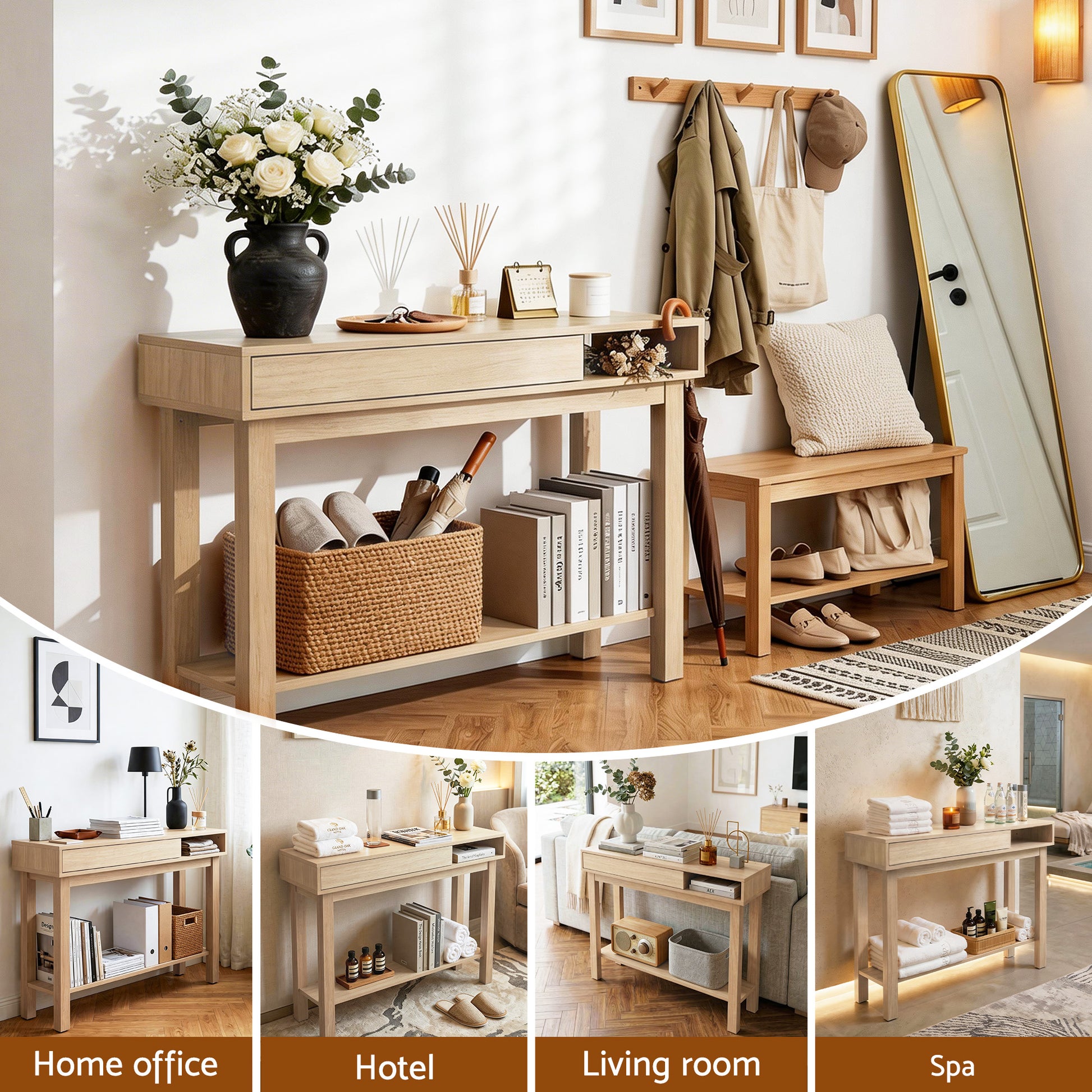 Console Table Hallway Drawer Shelf 100cm | HomeAndLiving - 9