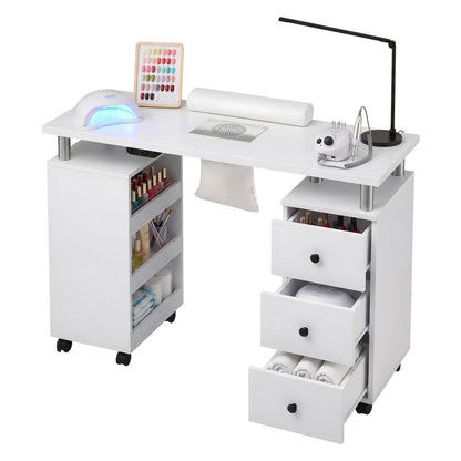 Nail Desk Table White 108x40x79cm