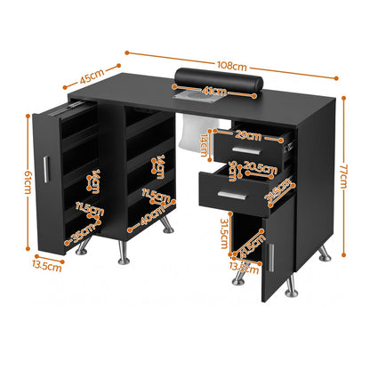 Manicure Table With Dust Collector 108x45x77cm