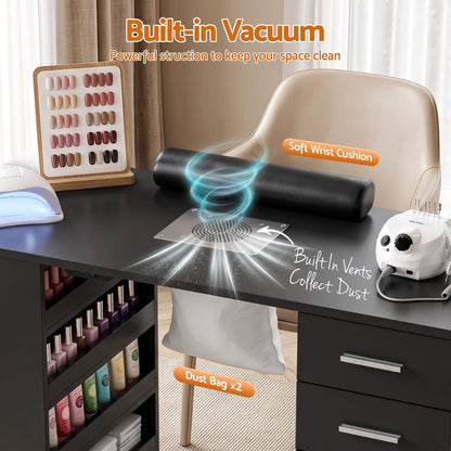 Manicure Table With Dust Collector 108x45x77cm