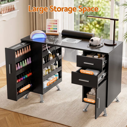 Manicure Table With Dust Collector 108x45x77cm