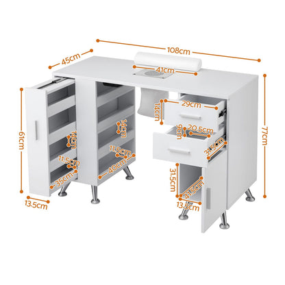 Nail Desk With Storage 108x45x77cm