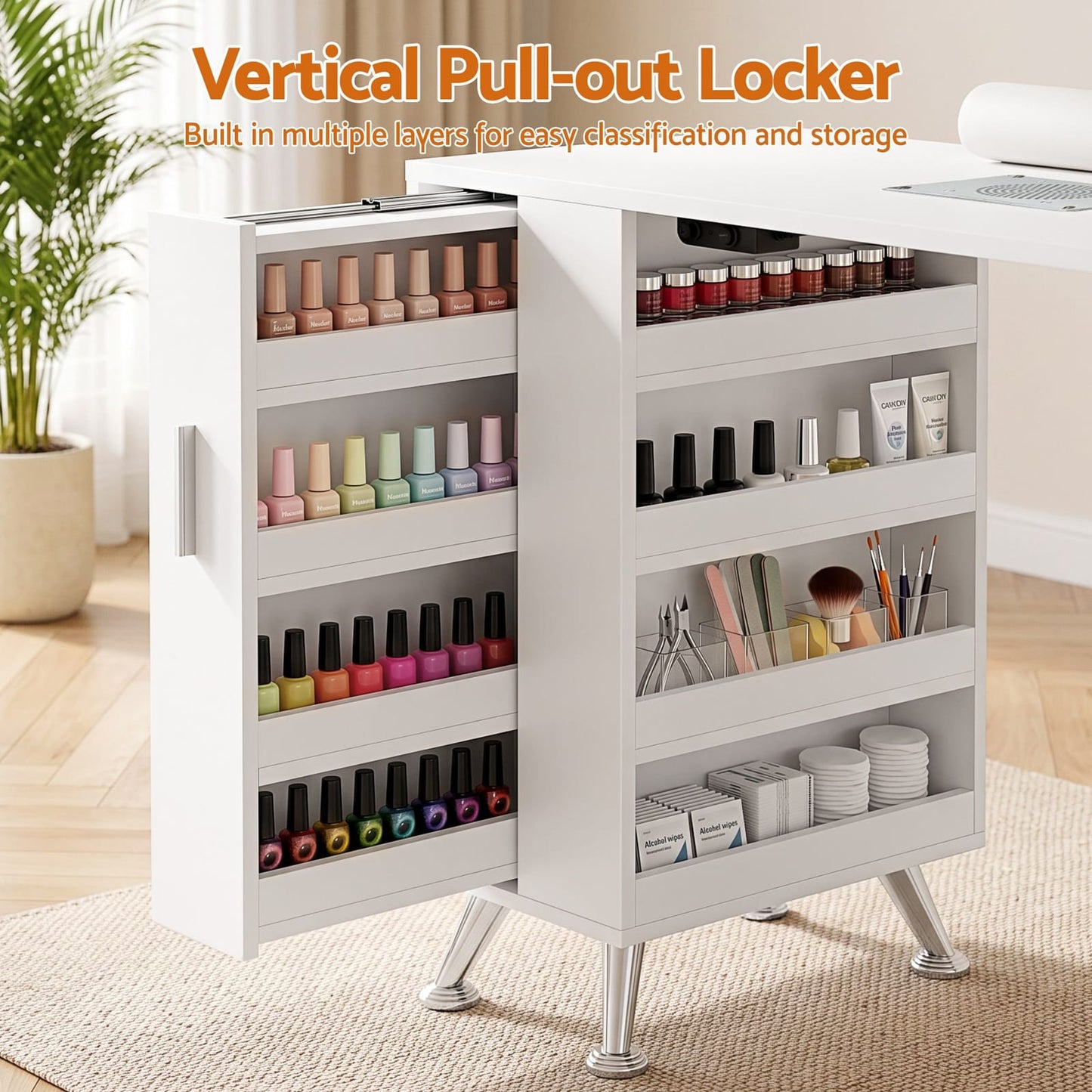 Nail Desk With Storage 108x45x77cm