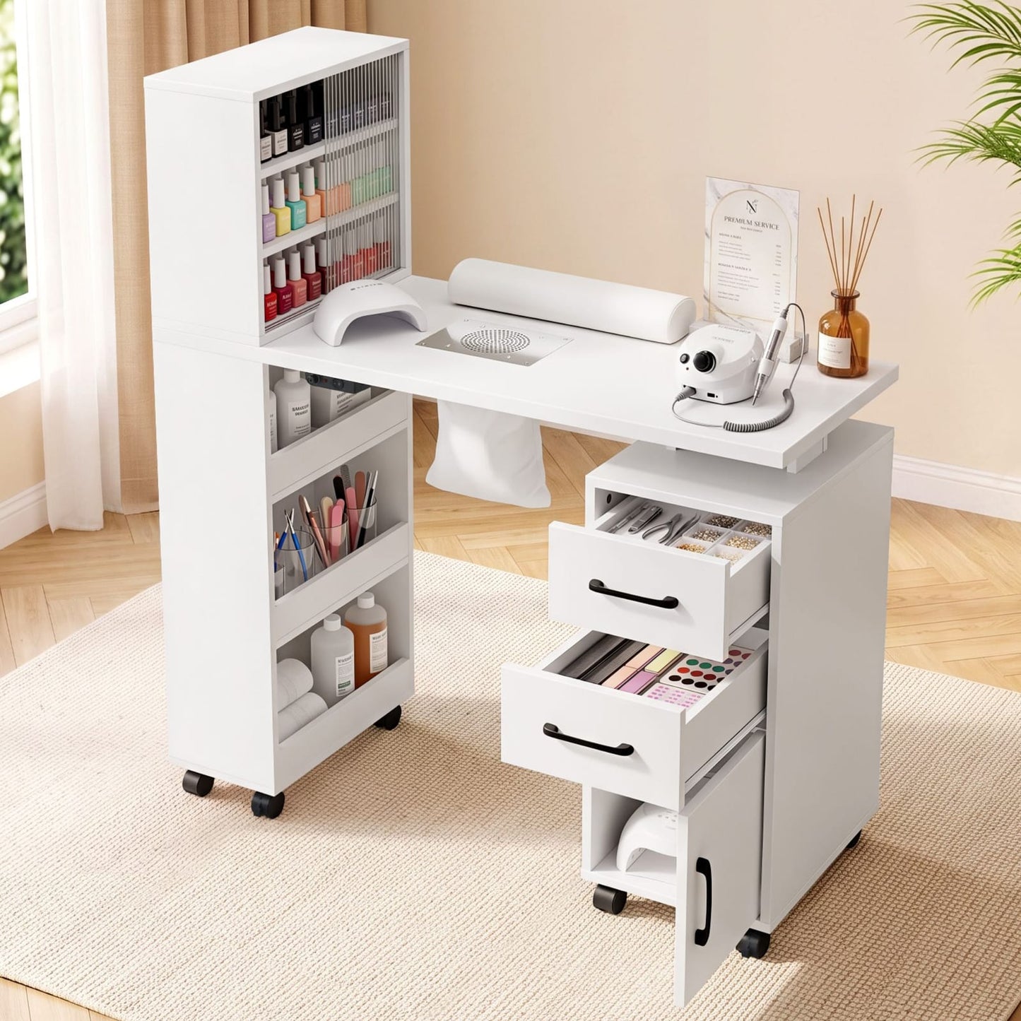 Manicure Table With Dust Collector 106x41.5x121cm