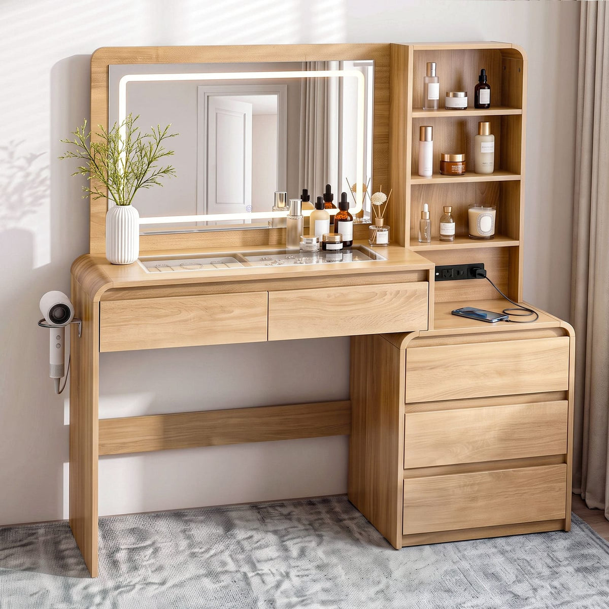 Dressing Table Vanity Desk 140x39.5x138cm