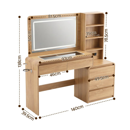 Dressing Table Vanity Desk 140x39.5x138cm