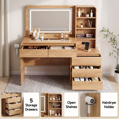 Dressing Table Vanity Desk 140x39.5x138cm