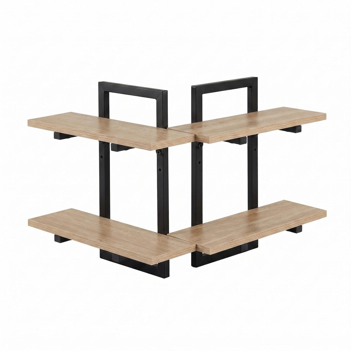 Floating Wall Shelf 2-Tier Wood 36.5x13.5x40cm