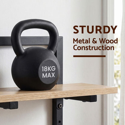 Floating Wall Shelf 2-Tier Wood 36.5x13.5x40cm