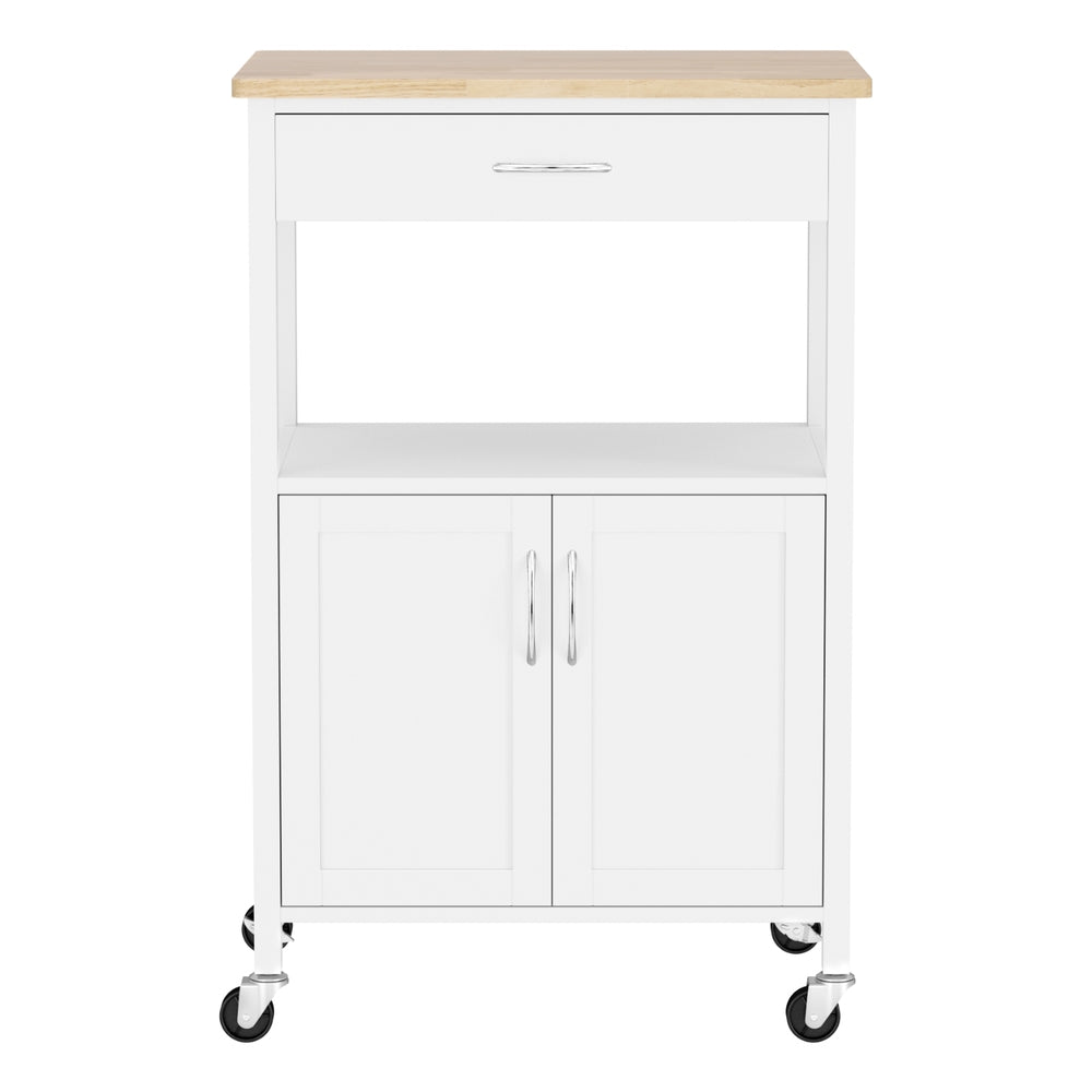 Kitchen Island Trolley Rolling Serving Cart Storage Drawer Cupboard 60cm