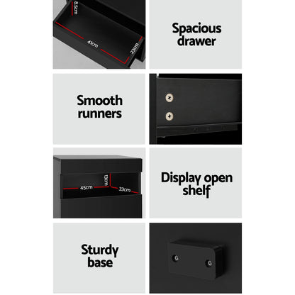 Bedside Table Led - Heres Black