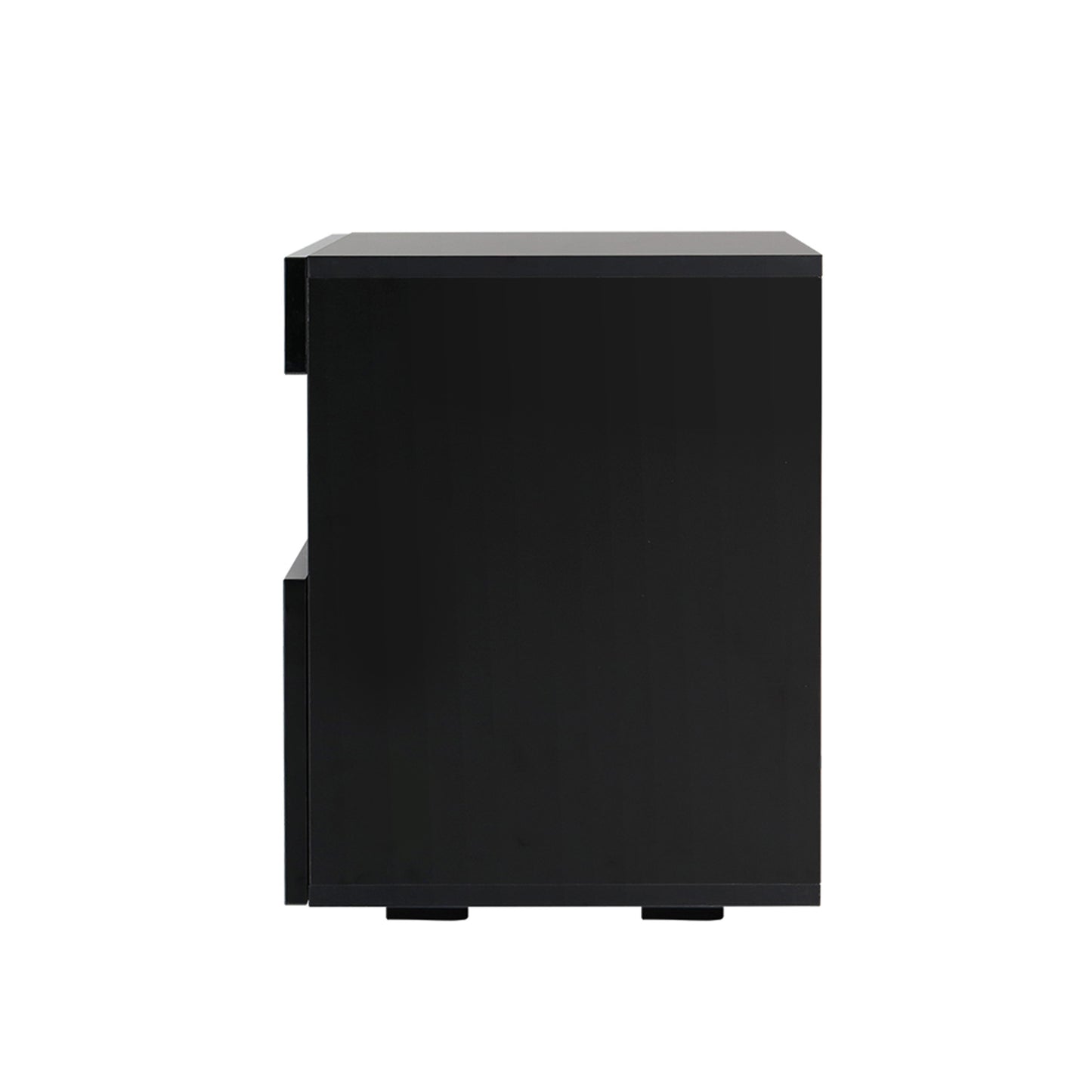 LED Bedside Tables Set 2 Black Drawers | HomeAndLiving