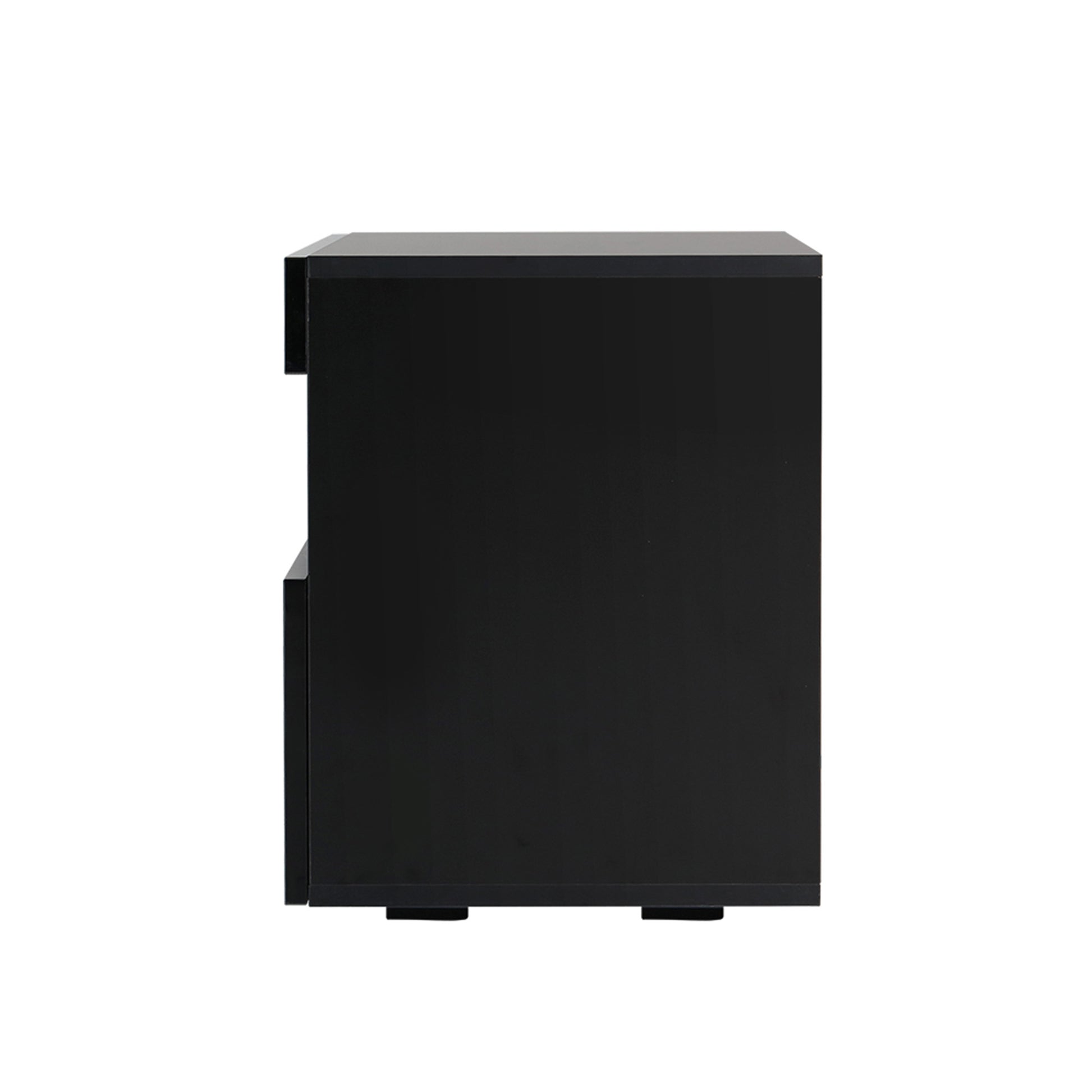 LED Bedside Tables Set 2 Black Drawers | HomeAndLiving