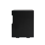 LED Bedside Tables Set 2 Black Drawers | HomeAndLiving