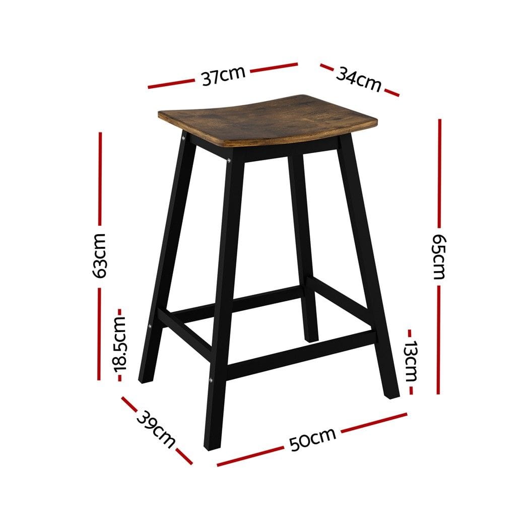 Industrial Bar Stools Brown 50x39x65cm