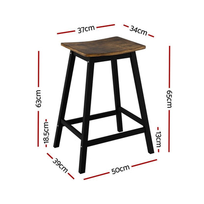 Industrial Bar Stools Brown 50x39x65cm