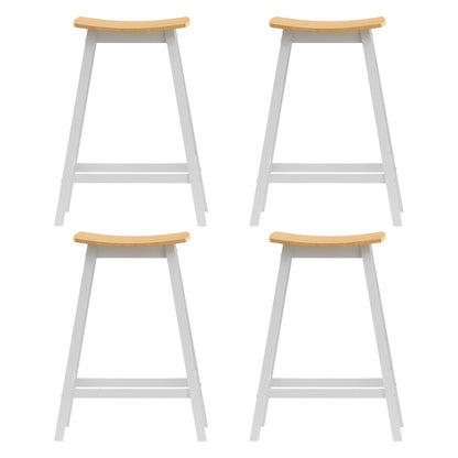 4X Bar Stools Wooden Chairs Oak