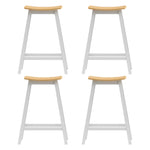 4X Bar Stools Wooden Chairs Oak