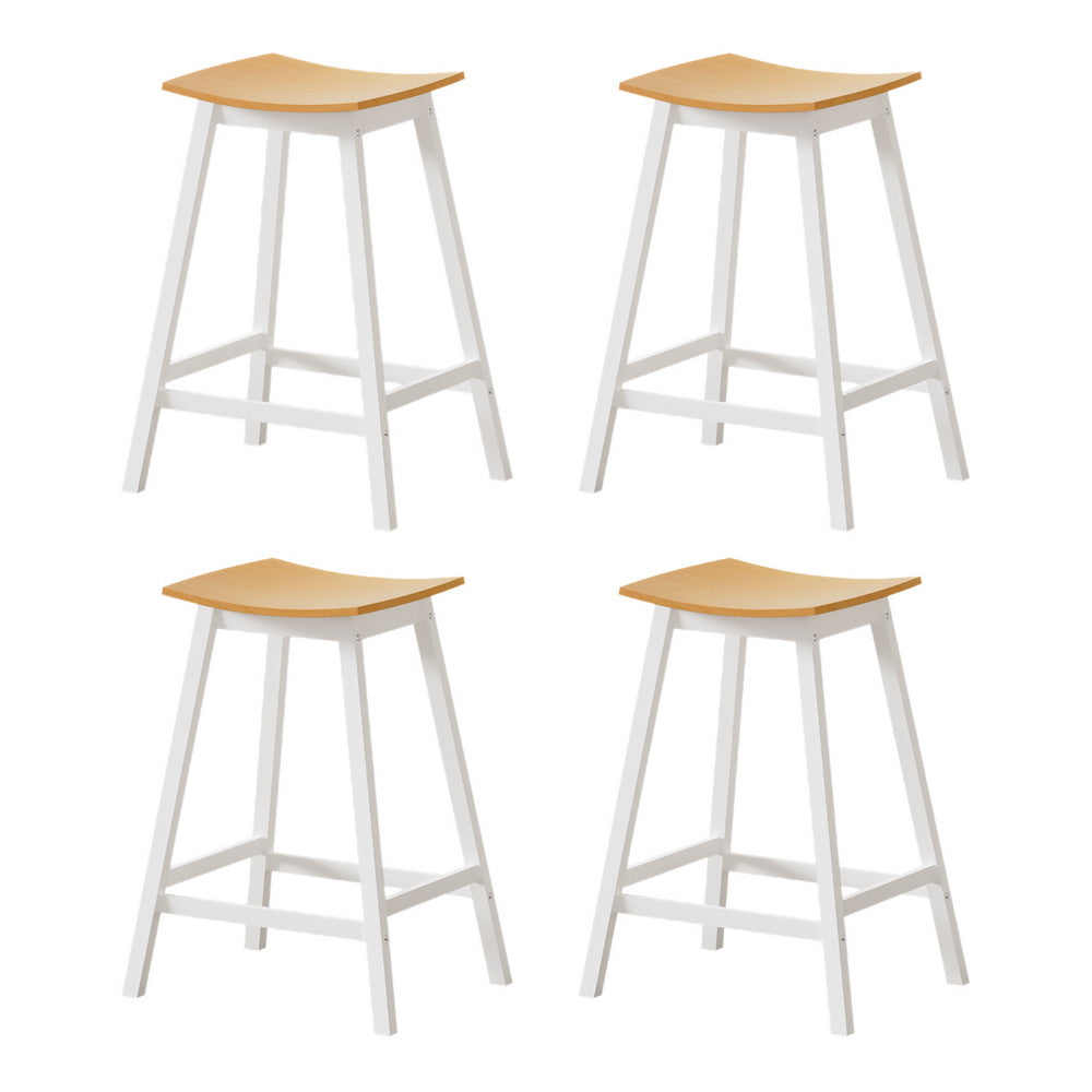 4X Bar Stools Wooden Chairs Oak