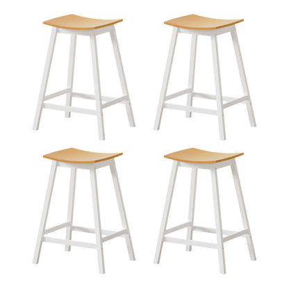 4X Bar Stools Wooden Chairs Oak