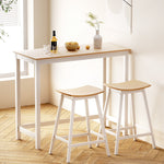 Bar Table and Stools Set Dining Desk Solid Wood Kitchen Chairs Cafe Pub