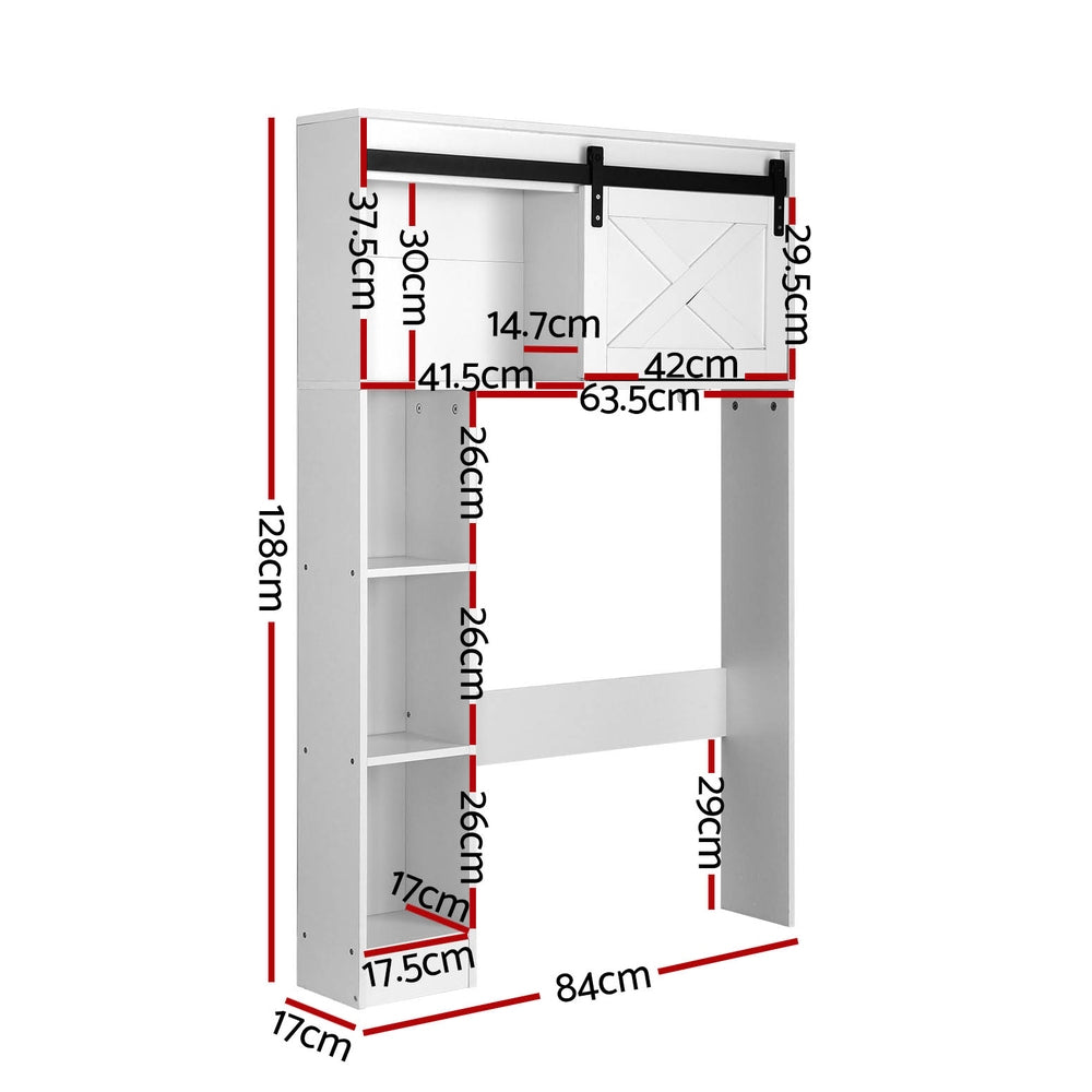 Bathroom Cabinet Over The Toilet Storage Organiser Laundry Shelf 128Cm