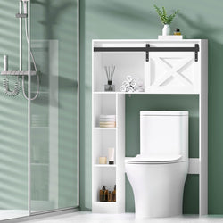 Bathroom Cabinet Over The Toilet Storage Organiser Laundry Shelf 128Cm